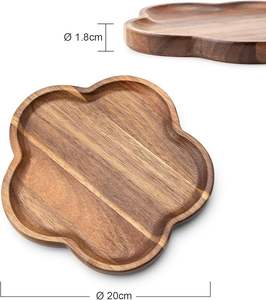 Wooden <b>Platters</b> and Trays for Food <b>Dinner</b> Plates 8 Inch Acacia Wood Serving Tray Wooden Serving <b>Platters</b> for Home Decor, Food - Product Image 2