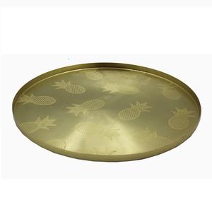 Plato de hierro de forma redonda para servir, plato de cargador de PC hecho a mano Chapado en latón de Color dorado y bandeja para servir comida de restaurante - Product Image 6