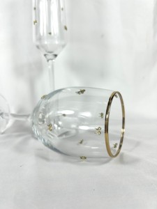 <span class=keywords><strong>Copa</strong></span> <span class=keywords><strong>de</strong></span> <span class=keywords><strong>vino</strong></span> <span class=keywords><strong>de</strong></span> lujo con decoración <span class=keywords><strong>de</strong></span> lazo dorado - Product Image 2