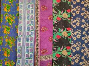 100% Organic Vintage Kantha Cotton <b>Quilt</b> 55*85 Inch Handmade India Linen Throws Soft Comfortable 100% Organic Wearable <b>Blankets</b> - Product Image 2