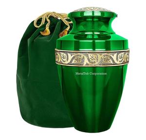 Urna de cremación de latón rojo verde negro brillante para cenizas humanas estilo adulto americano de alta calidad más vendidos urnas funerarias griegas - Product Image 4