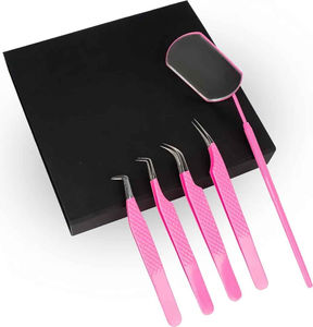 Juego de Pinzas para Extensión de Pestañas Profesionales de Acero Inoxidable de Alta Calidad, Antimagnéticas, de 10 mm de Longitud, con Punta Lisa y Mango Cómodo - Product Image 5