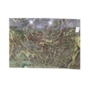 Granito verde de bosque indio pulido directo de fábrica con bosque raro como vetas marrones Granito natural Azulejos de losas de piedra grande