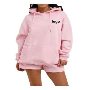 Sudadera con Capucha y Pantalones Cortos Premium para Mujer, Estilo Casual Urbano, Ropa de Invierno, Felpa de Algodón Suave, Calidad de Exportación - Product Image 3