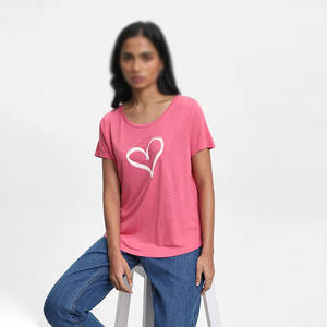 Camiseta de Mujer de Corte Regular, Material Transpirable, Cómoda para Uso Diario Informal - Product Image 1