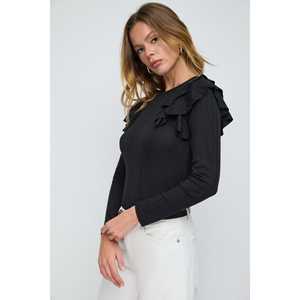 Blusa de Satén Turca con Mangas con Volantes, Decoración de Encaje Bordado, Cuello Alto, Camisa Larga para Mujer, Estilo Casual y Formal, Talla XL - Product Image 2