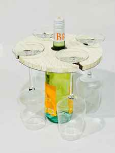 Vendeur chaud ivoire blanc gravé vin Caddy quatre verres support fonctionnel table os incrustation pour la maison stockage salon utilisation - Product Image 6