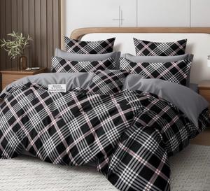 Ensemble de draps plats et ajustés de luxe 4 pièces Sleep Royalty 5 étoiles, taille King, 2 taies d'oreiller, motif rayé, microfibre 400 fils/cm², qualité hospitalière - Product Image 2