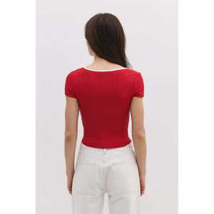 T-shirt à manches courtes, col rond, coupe classique, viscose/polyester - Product Image 4