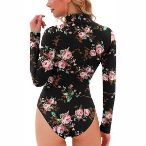 Manufacture <b>Ladies</b> Printed <b>Bodysuits</b> Fashion Casual Beachwear Long Sleeve High Waist Quick Dry Breathable for Women's - Product Image 5