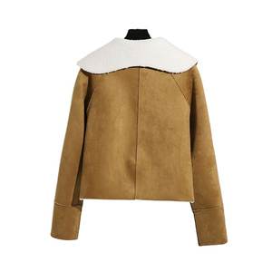 แจ็กเก็ตหนังแกะเข้ารูปสำหรับนักขี่จักรยาน, เสื้อแจ็คเก็ตหนังแกะปกตั้งสำหรับฤดูหนาว - Product Image 2