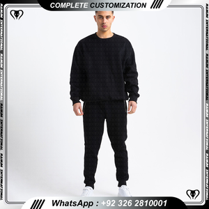 Ensembles de survêtements de sport de jogging pour hommes personnalisés de haute qualité 100% survêtements d'entraînement unis en coton avec impression d'été - Product Image 5