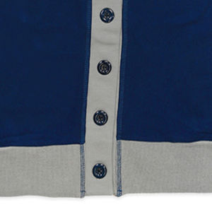 Suéter Personalizado Azul y Gris, Cárdigan Sólido con Logotipo Bordado, Corte Holgado, Cuello en V, Unisex, Talla Grande, Precio Bajo - Product Image 6