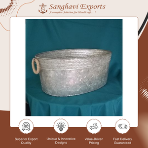 Baignoire ovale galvanisée vintage de haute qualité à prix de gros pour la maison et le jardin |   Jardinière décorative, pot à fleurs et rangement - Product Image 6