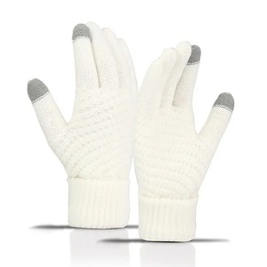 Gants d'hiver en laine 100% de qualité supérieure, unis et de couleur unie, dernier design pour les sports et les activités de plein air. - Product Image 3