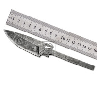 Couteau brut personnalisable Damas fait main, 192 couches, 95 mm, 58-62 HRC, épaisseur 4 mm, pour la chasse, avec manche en queue de rat, non réglable