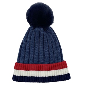 CUSTOMIZE Fashion Winter Unisex Wool/Cotton Knitted Pom Pom Beanie Hats with Digital Printing Custom Logo Wholesale High Quality - Product Image 4