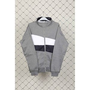 For CHAMPION Asymmetry Grey <b>Zipper</b> <b>Jacket</b> French Terry Polyester/Cotton Enzyme Wash 3D Embroidery Custom Label Sizes XXS 6XL - Product Image 1