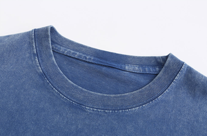 100% algodón de alta calidad para hombre Vintage lavado camisetas de gran tamaño Drop Shoulder camiseta en blanco para imprimir - Product Image 3