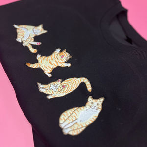 สเวตเชิ้ตใส่สบายของผู้ชายแฟชั่นสตรีทแวร์ผ้าฝ้าย100% ปักลายด้วยพลอยเทียมสำหรับฤดูหนาว - Product Image 3