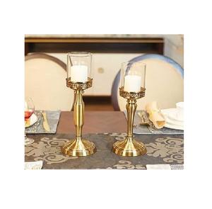 Creative Handmade Design Crystal Beaded Golden Metal Stand Candle Holder Glossy Finishing Tea <b>Light</b> Candle Holder <b>for</b> Hot <b>Sale</b> - Product Image 4