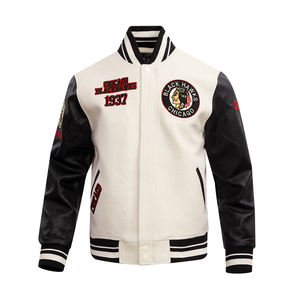 Vestes Lettermen Varsity personnalisées de qualité supérieure Veste d'université à manches en cuir bleu pour corps en laine bleue - Product Image 6