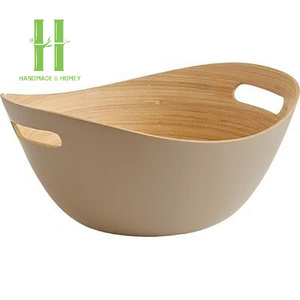 Ensemble de bols de service à salade en laque de bambou Vaisselle en gros Bol Assiette OEM Couleurs Tailles Emballage personnalisé du Vietnam fait à la main - Product Image 1