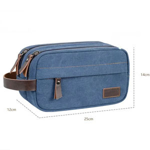 Kit Dopp de viaje de gran capacidad a la moda para hombre, lona ecológica Unisex para artículos de tocador, bolsa de accesorios con cierre de cremallera - Product Image 3