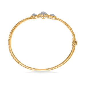 กำไลข้อมือทองคำประดับเพชรสำหรับผู้หญิง - Product Image 4
