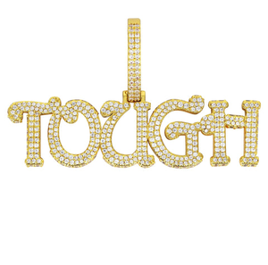 Customized Round Moissanite Iced Out Tough <b>Letter</b> moissanite Pendant <b>Silver</b> Yellow Gold Plated Hip Hop Fashion Pendants for Mens - Product Image 1