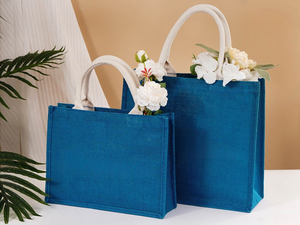 EarthWeave, bolso de mano de yute ecológico personalizado para mujer, bolso de compras de hombro reutilizable lavable para promociones - Product Image 4