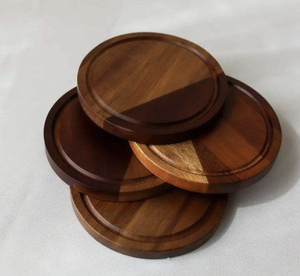 Wholesale Classic Eco-Friendly Round Wooden <b>Coaster</b> Set Custom Beer <b>Drink</b> <b>Coasters</b> with Holder - Product Image 4