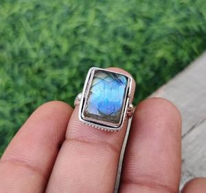 Tendencia 925 plata esterlina labradorita piedra preciosa anillo joyería hecha a mano plata estilo bohemio anillo joyería para mujeres regalo para niñas - Product Image 2
