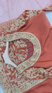 Alta calidad, último diseño, secuencia de cordón de seda Chinon e hilo bordado, Top de diseñador con pantalón y ropa de boda Dupatta - Product Image 3