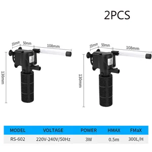 Aquarium Internal Filter 3 In 1 Silent Aeration Water Purifier Internal Pump Submersible Aquarium Filter Oxygen Pump Submersible Water Purifier Fish Tank