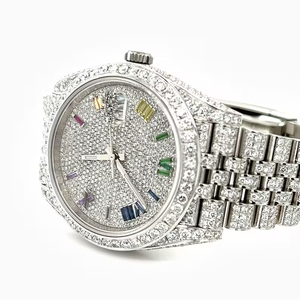 Reloj de Hombre Moderno de Acero Inoxidable con Diamante Moissanite VVS, Brillo Impresionante, Alta Calidad, Geometría Creada, Diseño Distintivo - Product Image 5