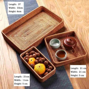 Bandeja de cesta de almacenamiento de mimbre tejida a mano de Vietnam bandeja de servicio de comida de bambú para almacenamiento doméstico y de lavandería - Product Image 3