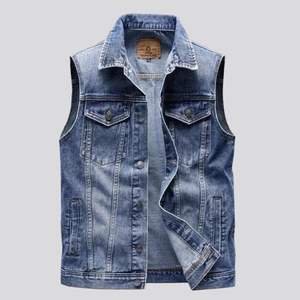 Chaleco Vaquero para Hombre Moderno, Estilo Casual Vintage, Chaleco Vaquero Elegante, un Elemento Esencial del Guardarropa, Estilo Desgastado y Fresco sin Esfuerzo - Product Image 1