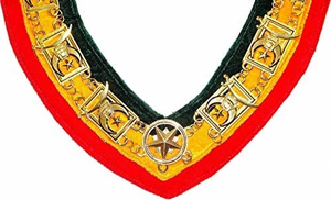 Collares de cadena masónica Nuevo diseño High Master Blue Lodge Collar Bordado azul oscuro Costura - Product Image 3