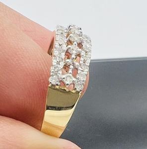 Elegante anillo de diamantes para mujer, K oro sólido de 14/18K, Diamante de corte redondo genuino, joyería fina hecha a mano - Product Image 2