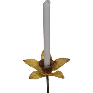 Bougeoir conique de chandelier de fleur de métal de fer de rouille bleu pour l'utilisation décorative de Noël de fête de vacances - Product Image 6