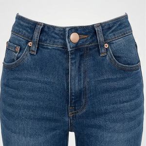 Jeans en denim stretch skinny taille haute pour femmes, déchirés personnalisés, coupe slim, pantalon crayon, denim technique lavé, pantalon en denim tendance - Product Image 4