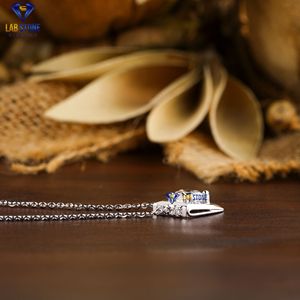 0.72 TDW Pendentif rond en diamant taille brillant avec chaîne en or blanc 18 carats certifié & Cvd/Hpht Diamond Lab Stone - Product Image 3