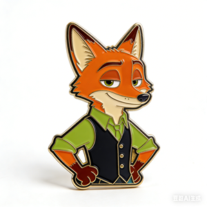 Ensemble de badges imprimés en relief en émail dur plaqué or personnalisé avec des animaux urbains - Mignons personnages de dessins animés, épingles à revers pour cadeau - Product Image 5