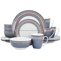 Service de table personnalisé de luxe en porcelaine fine avec bord doré, style américain, assiettes en porcelaine blanche premium émaillée