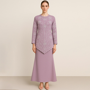 AFFINA KURUNG Moden BAJU KURUNG SET Poliéster de estilo modesto con características antiestáticas y transpirables de talla grande - Product Image 5