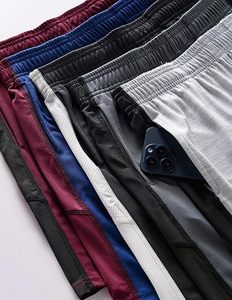 Paquete de 2 pantalones cortos de gimnasio para hombre de 10 \ ", holgados, informales, con patrón sólido, 100% poliéster, con bolsillos, pantalones cortos de entrenamiento - Product Image 4