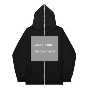 Venta al por mayor Oem Custom Blank Hoodie Custom Logo Plain Full Face Zip Up Hoodie - Product Image 1