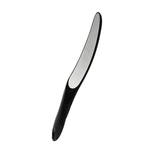 Lima de uñas curva de 13,2 cm con logotipo personalizado, doble cara con mangos de plástico y esponja, material de acero inoxidable - Product Image 4