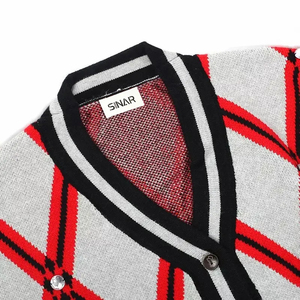 Women Saleh Enterprises Korean Style <b>Crocheted</b> Knit Acrylic/Polyester <b>Cardigan</b> Casual Soft Button-Up Winter Fashion Long Sleeve - Product Image 5